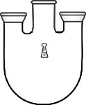 Flask, Round Bottom, Three-Neck, Plain Center with Socket Side Joints